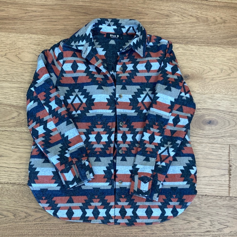 Blue B Aztec Button Up Shacket